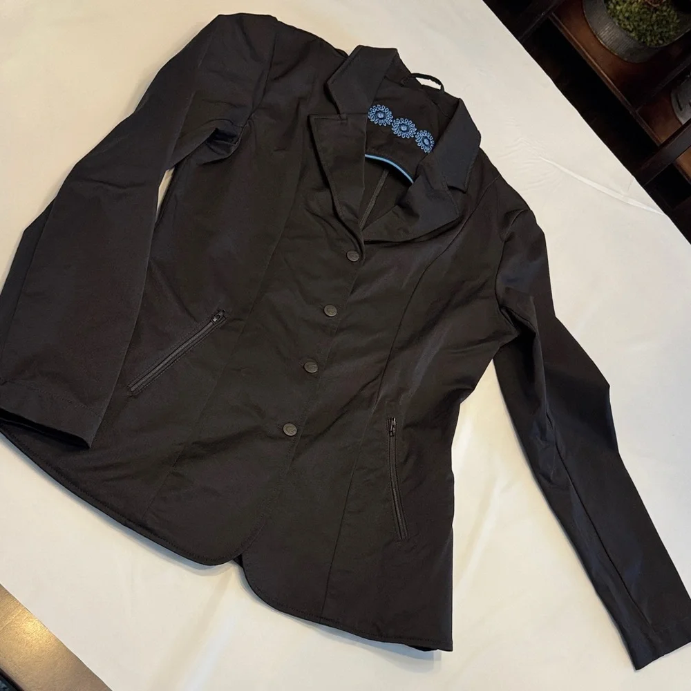 Smartpak Black Equestrian Jacket with zipper and 4 snap-button closure. - Picture 3 of 6